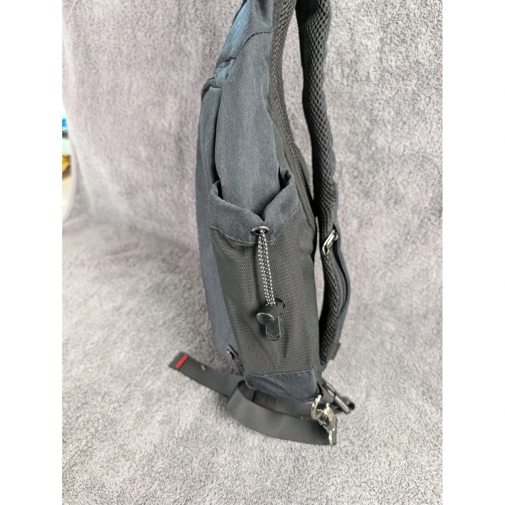 OutdoorMaster Sling Bag Crossbody Shoulder Backpack Black Red Zipper Unisex
